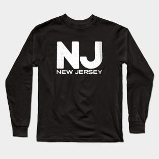 NJ New Jersey State Vintage Typography Long Sleeve T-Shirt
